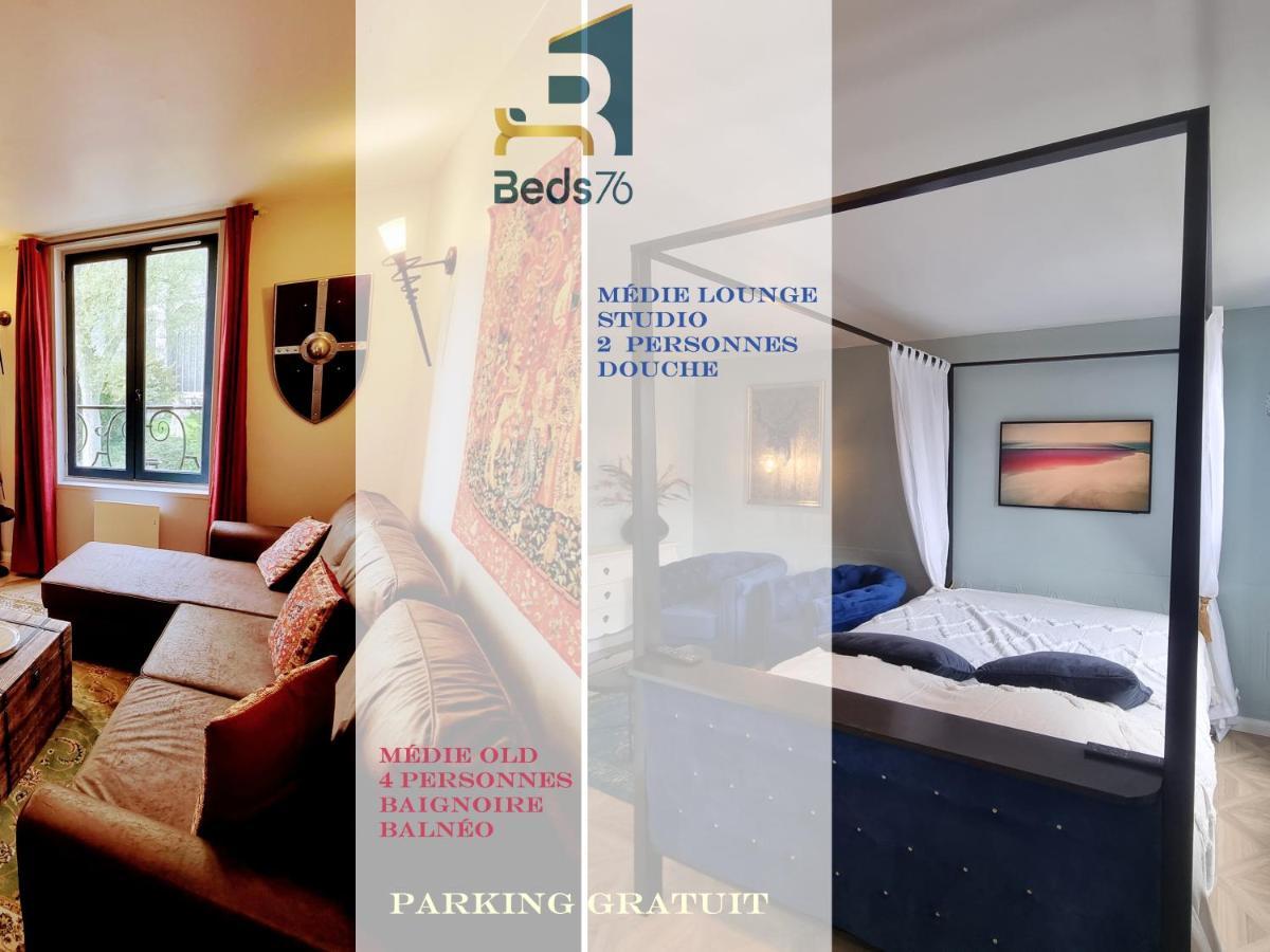 2 Appt Medielounge Ou Medieold, Parking Vue Magnifique Par Beds76 Rouen Zewnętrze zdjęcie